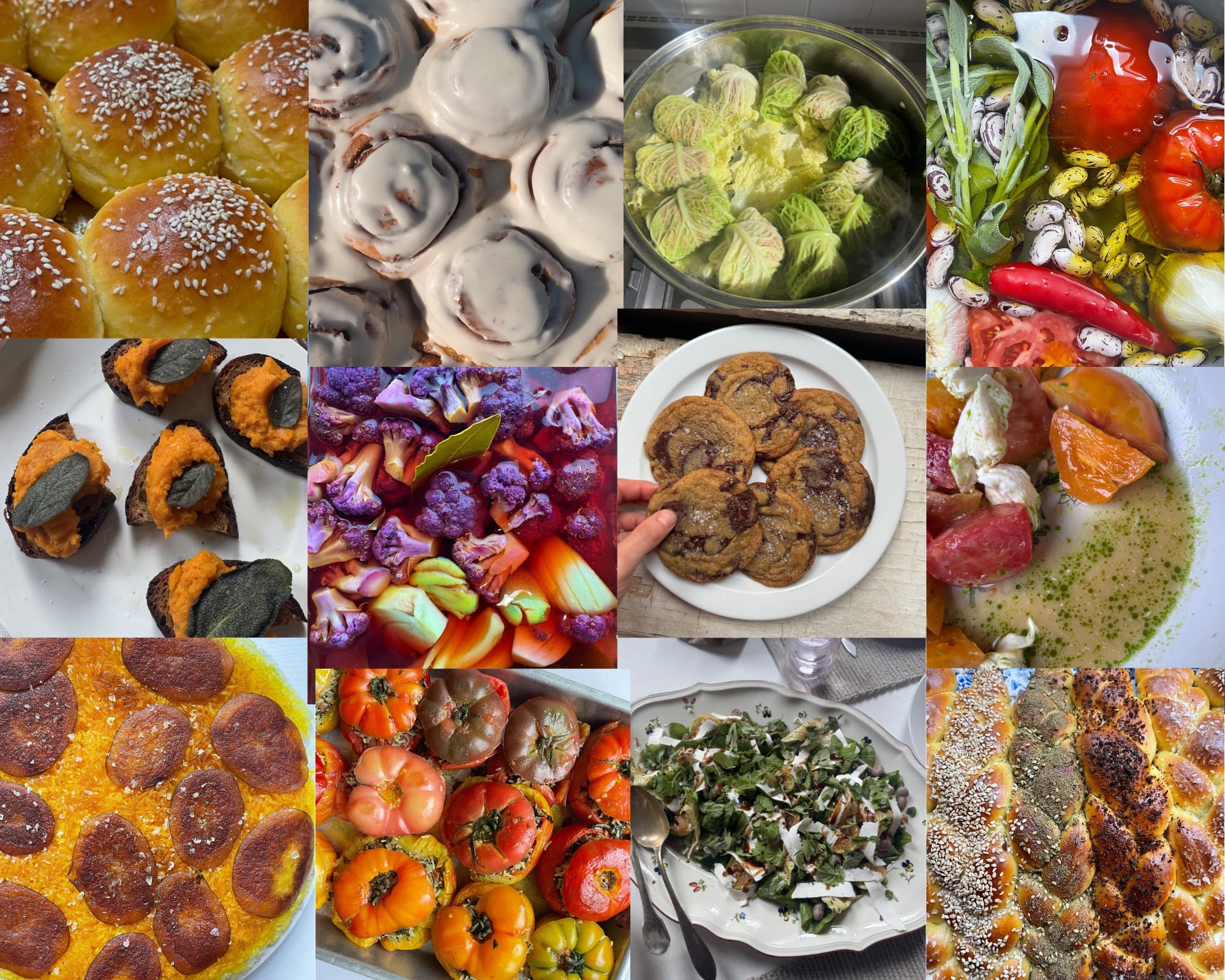 a collage of maya's food